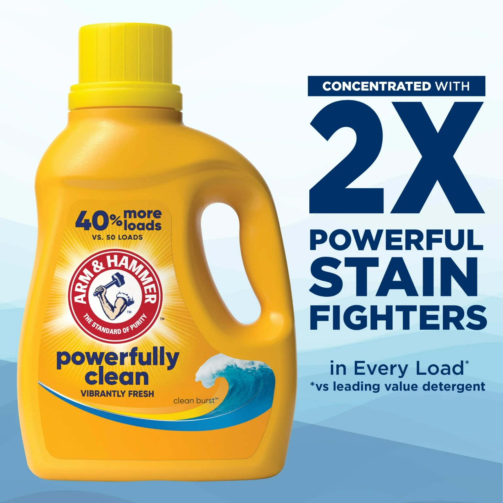 ARM HAMMMER Liquid Laundry Detergent Soap, Clean Burst Fresh, 33 fl oz, 33 Loads