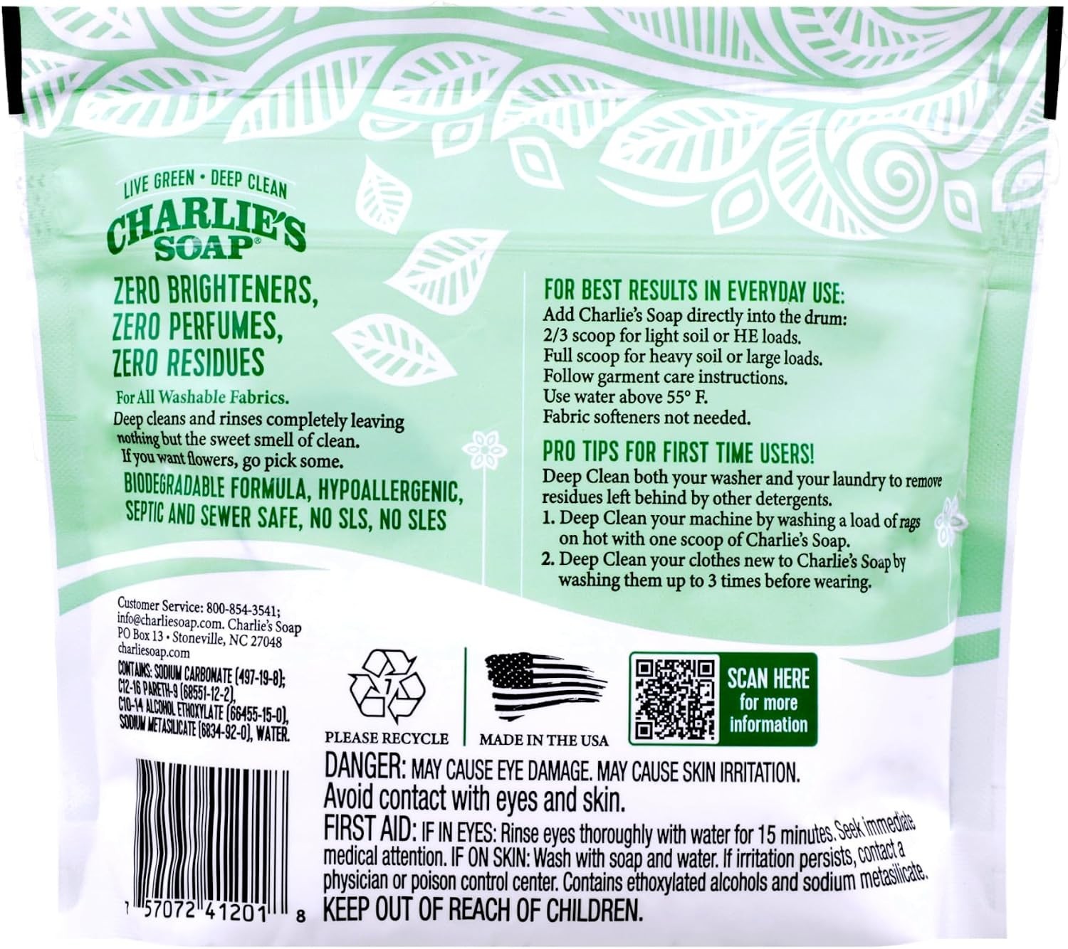 50 Loads Charlie’s Soap Laundry Powder – Biodegradable & Deep Cleaning Detergent