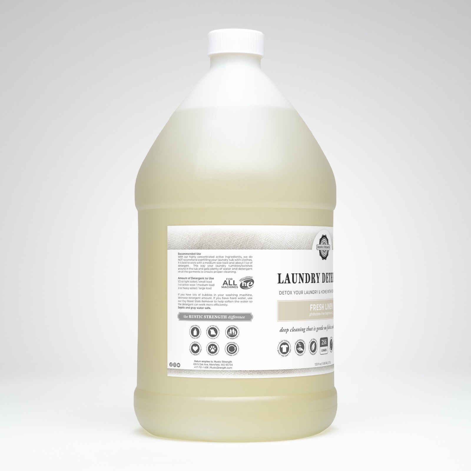 Toxin-Free Laundry Detergent 1 gal | 256 Loads | Plant-Based | Fresh Linen