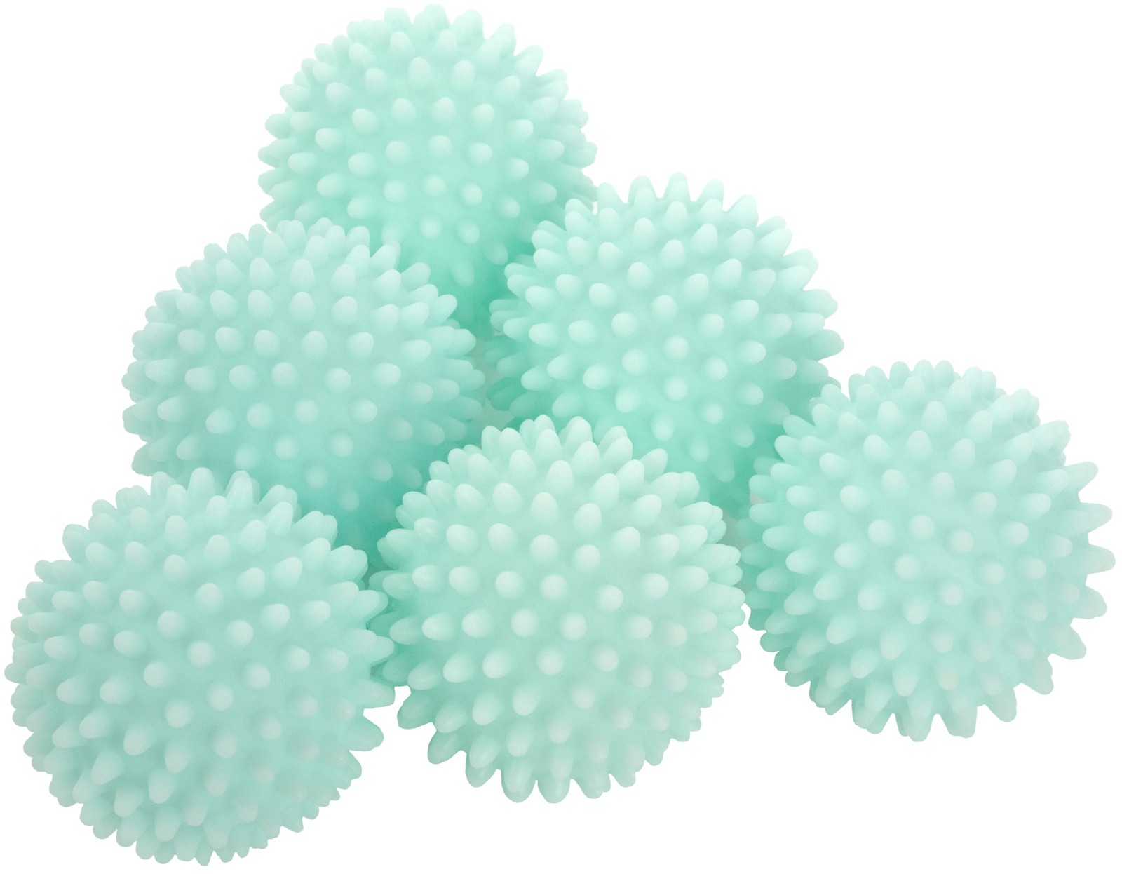 S&T INC. Reusable Plastic Dryer Balls, 6 Pack, 2.5″ Diameter, Mint Blue