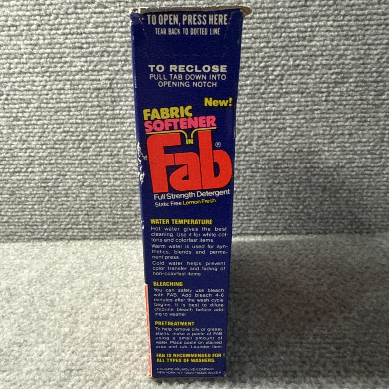 Fab Laundry Detergent Vintage small 7oz Box Movie TV Picture Prop Collectible