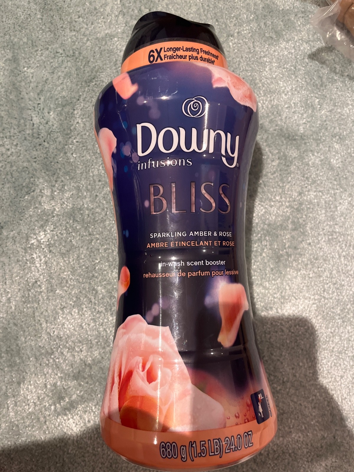 Downy Infusions Bliss Sparkling Amber & Rose Scent Booster Beads~24 Oz 1.5 Lb