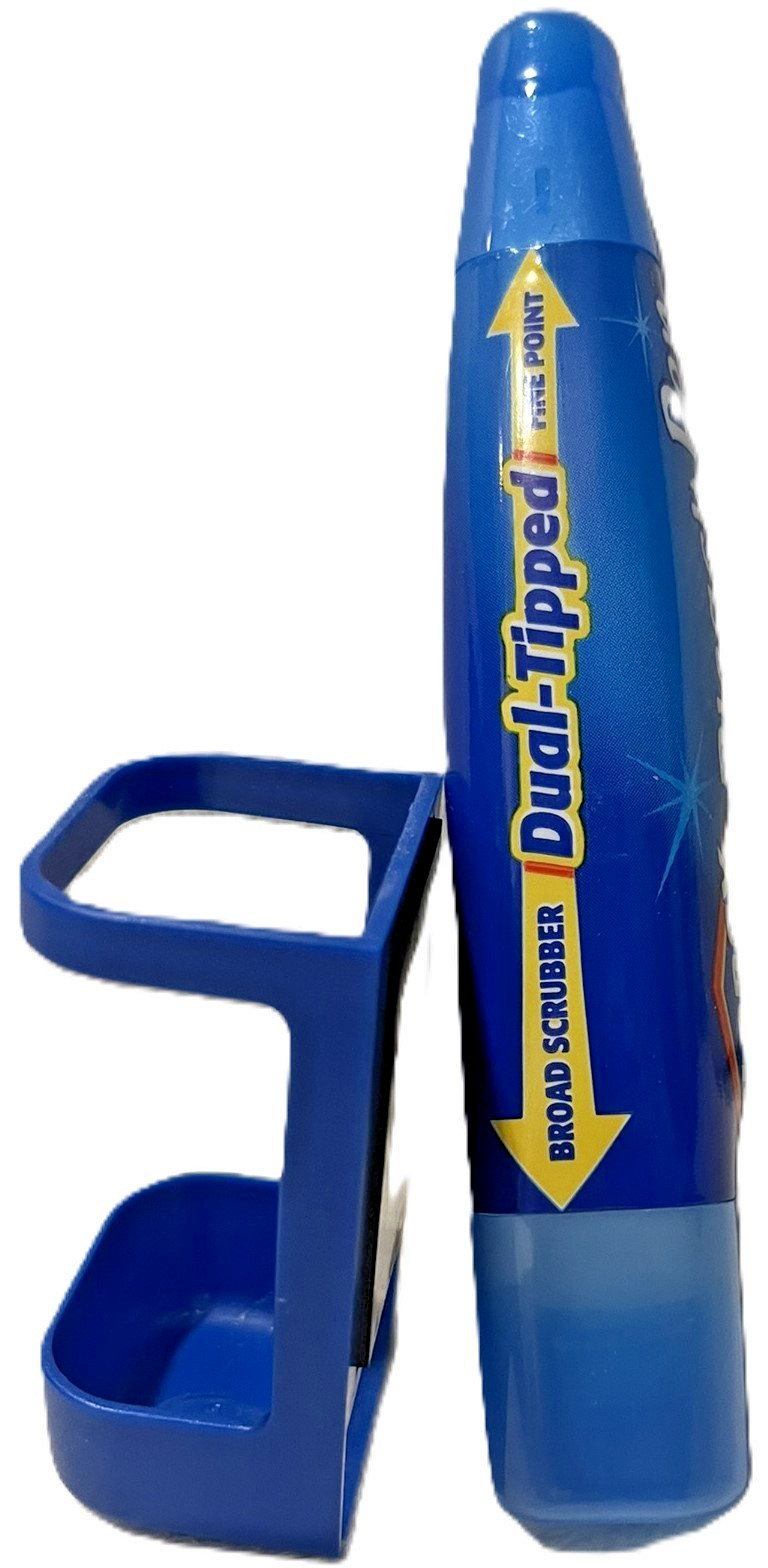 Clorox Bleach Pen Dual Tipped 2 Oz + Magnetic Holder NOS Discontinued 2002 Blue