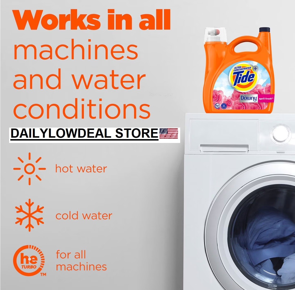 110 Loads Tide Plus Downy April Fresh Scent Liquid Laundry Detergent 150 oz