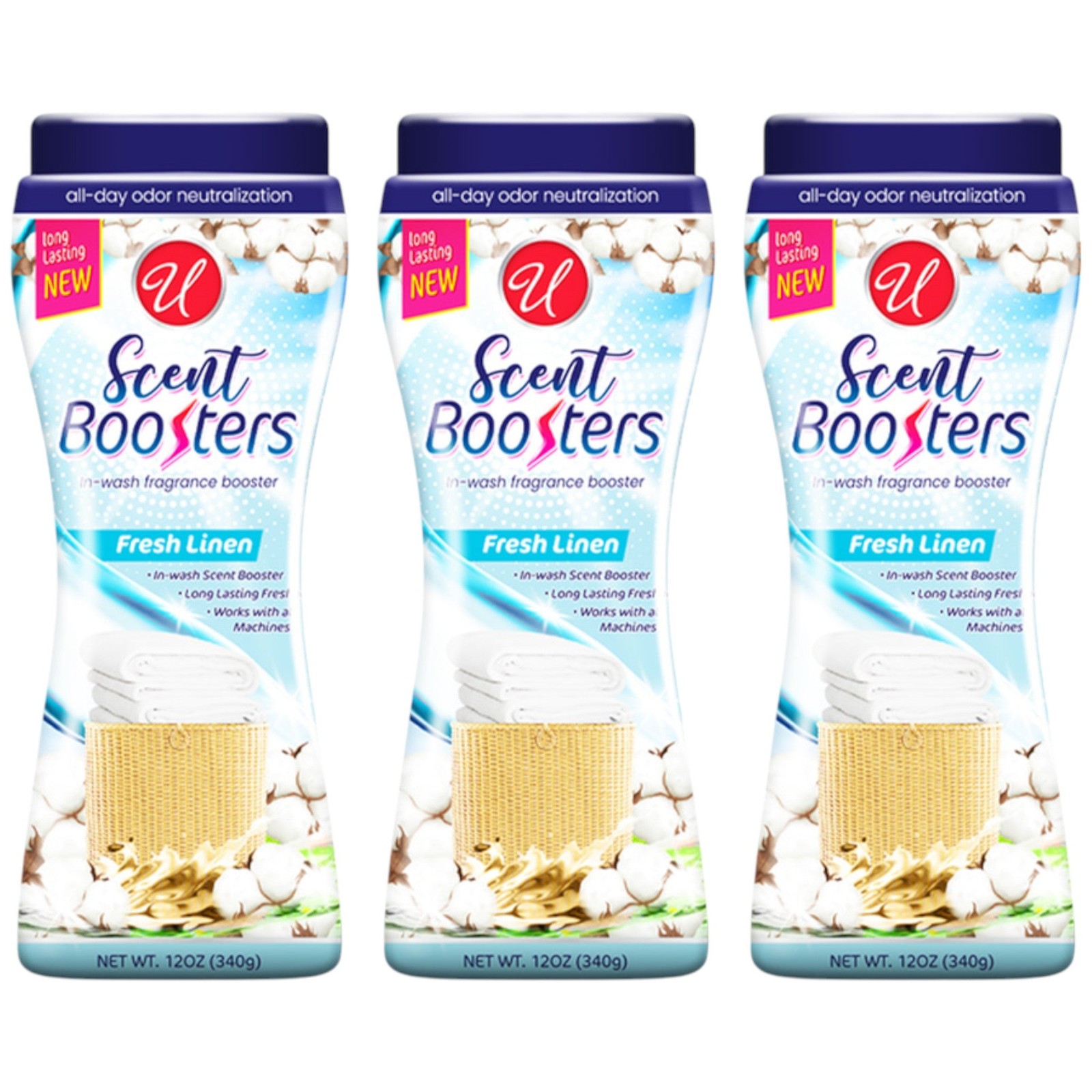 Fresh Linen In-Wash Laundry Fragrance Booster, 12oz (340g) (Pack of 3)