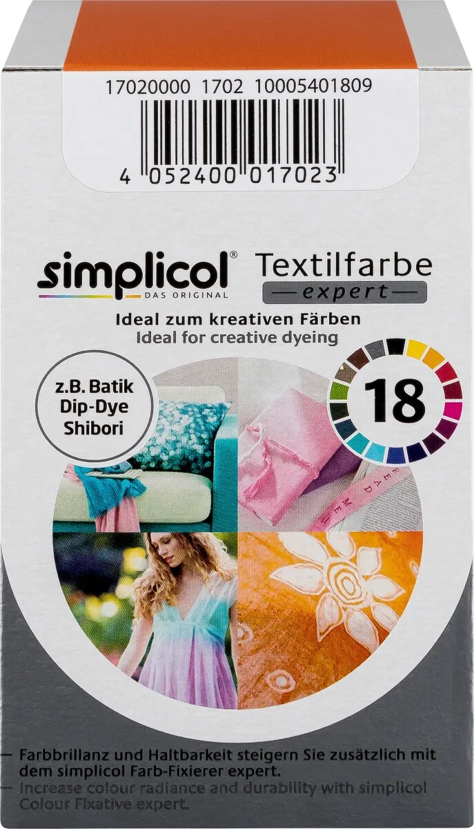 Simplicol Fabric Dye Expert 2x Color INDIA ORANGE for 600g Fabric also for Wool