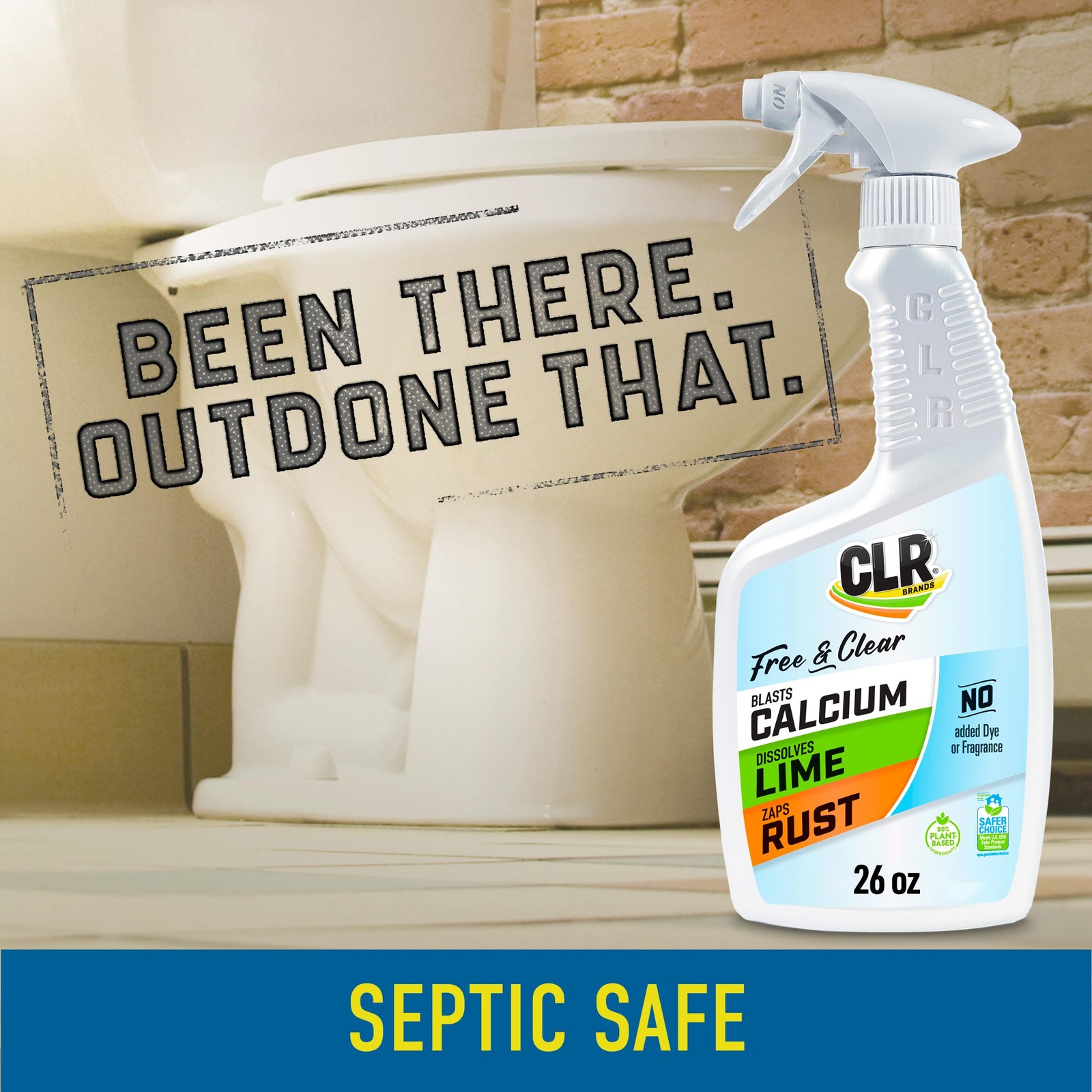 CLR Brands® Calcium, Lime & Rust Remover Free & Clear, 26 Fl Oz (Pack of 1)