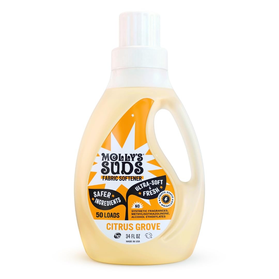 Fabric Softener for Sensitive Skin | Vinegar-Powered | Citrus Grove, 50 Loads
