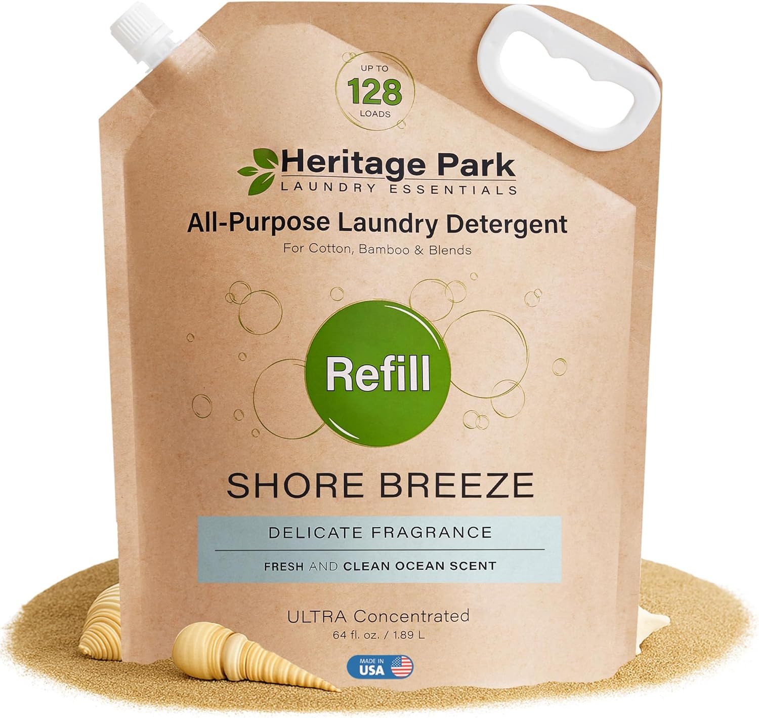 Heritage Park All-Purpose Shore Breeze, Lightly Scented, Ph-Neutral Laundry Dete