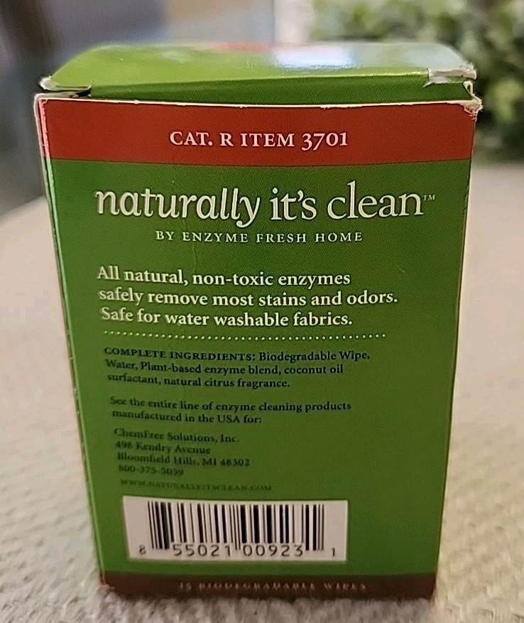 Market Day Stain Eraser ~ Box of 15 Biodegradable Wipes Packets ~ NIB