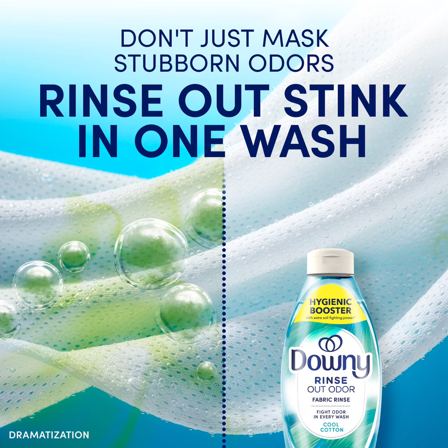 Downy Rinse & Refresh Odor Remover Cool Cotton Laundry Rinse 62oz, 2 Pack