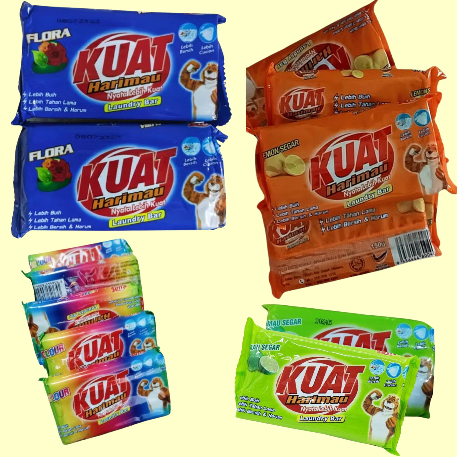 5/4 KUAT Detergent Bar Laundry Bar Soap Powerful Cleaning Lemon Flower Fragrance