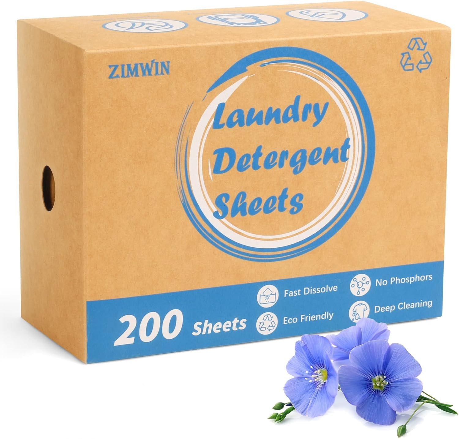 Laundry Detergent Sheets 200 Sheets, Fragrance-Free, Eco-Friendly, Plastic-Free,