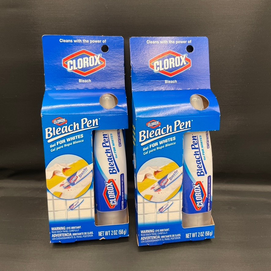 Set of 2 – Clorox Bleach Pen Gel For Whites Dual Tipped 2014 Sealed 2 OZ