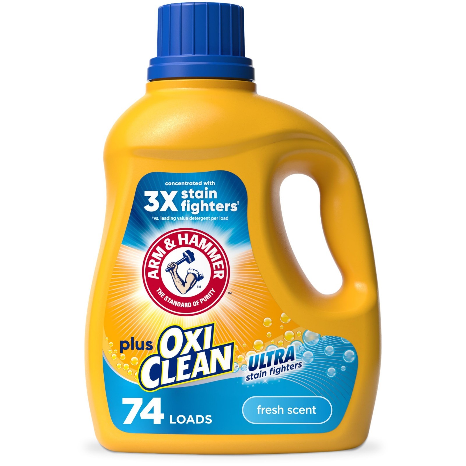 ARM & HAMMER Plus OxiClean Liquid Laundry Detergent, Fresh Scent, 77 Loads