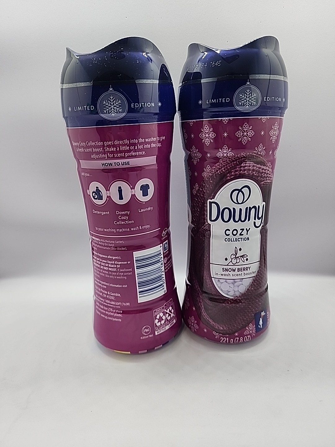 DOWNY COZY COLLECTION Laundry Scent Booster SNOW BERRY 7.8 Oz Ea Set of 2