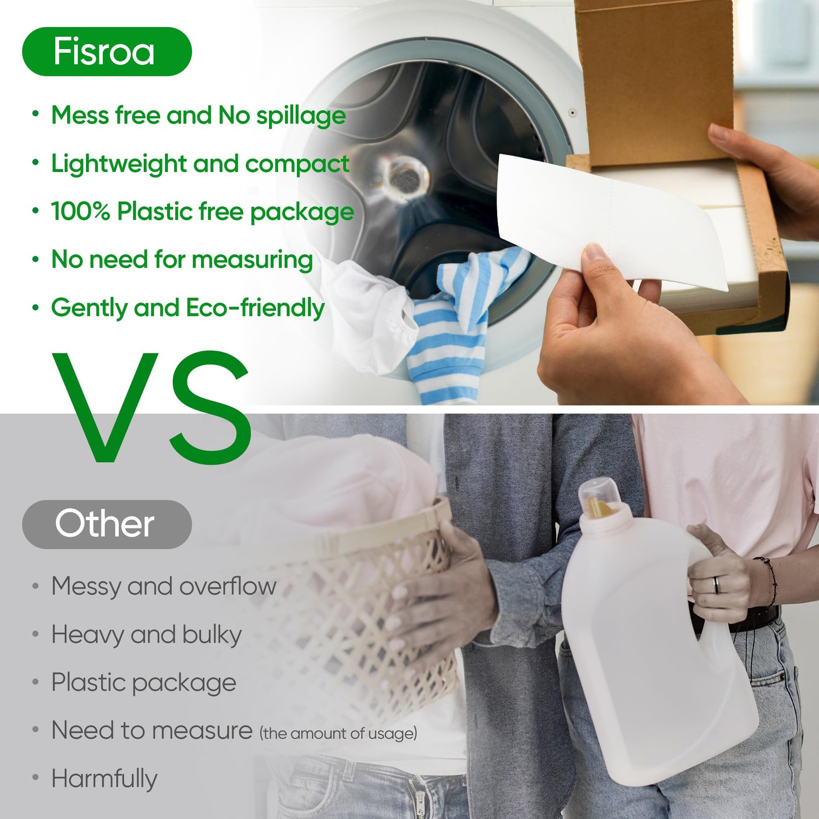 Fisroa Laundry Detergent Sheets Fresh Linen 150ct