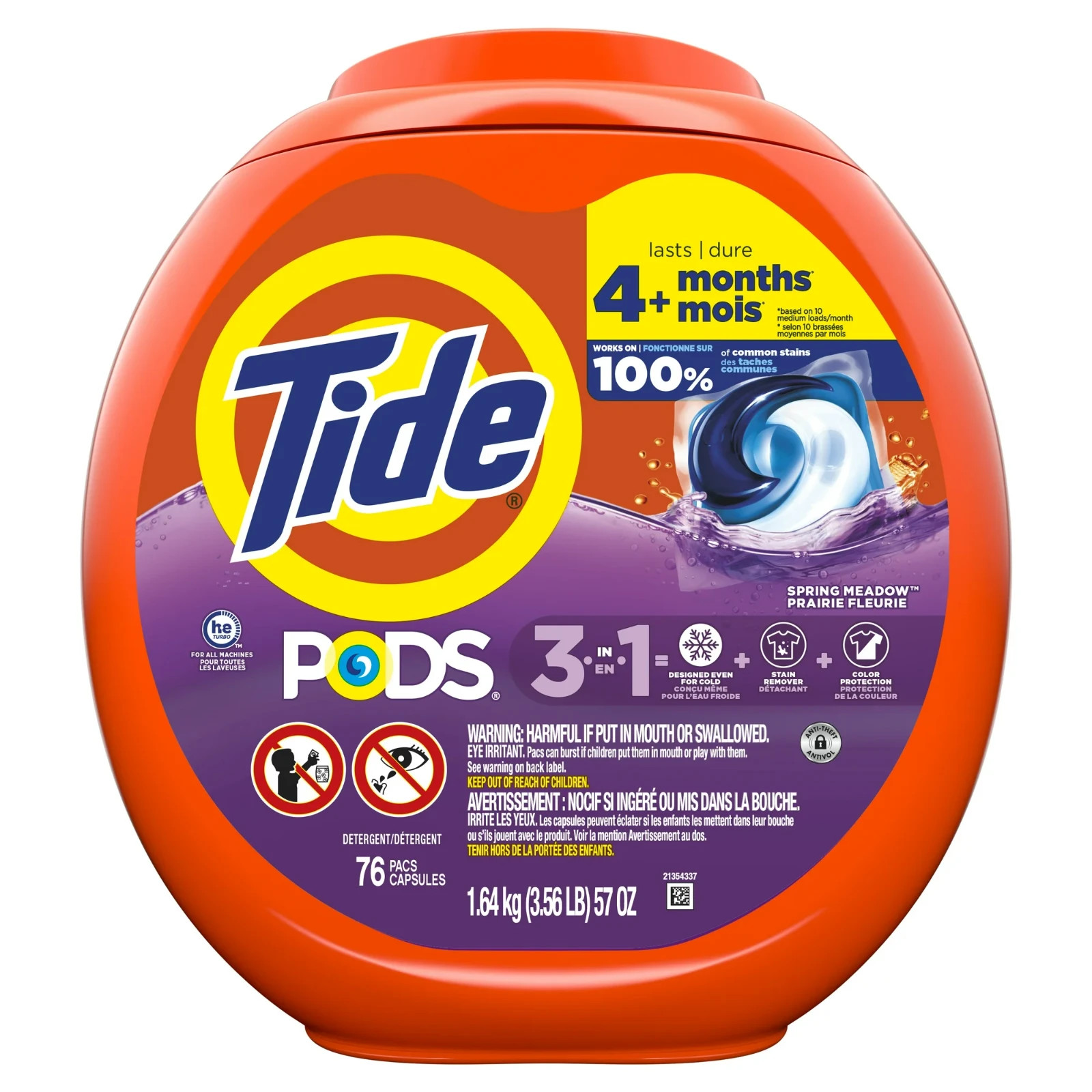 2 Pack Tide PODS Laundry Detergent Pacs Spring Meadow Scent 76 Count (152 Total)