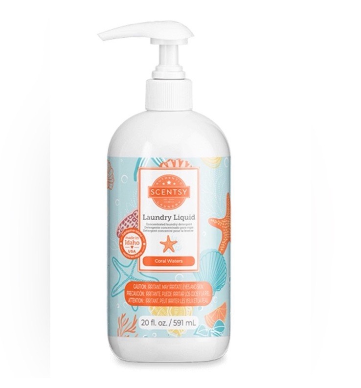 NEW SEALED Scentsy Laundry Liquid Concentrated Detergent Coral Waters Retired 20