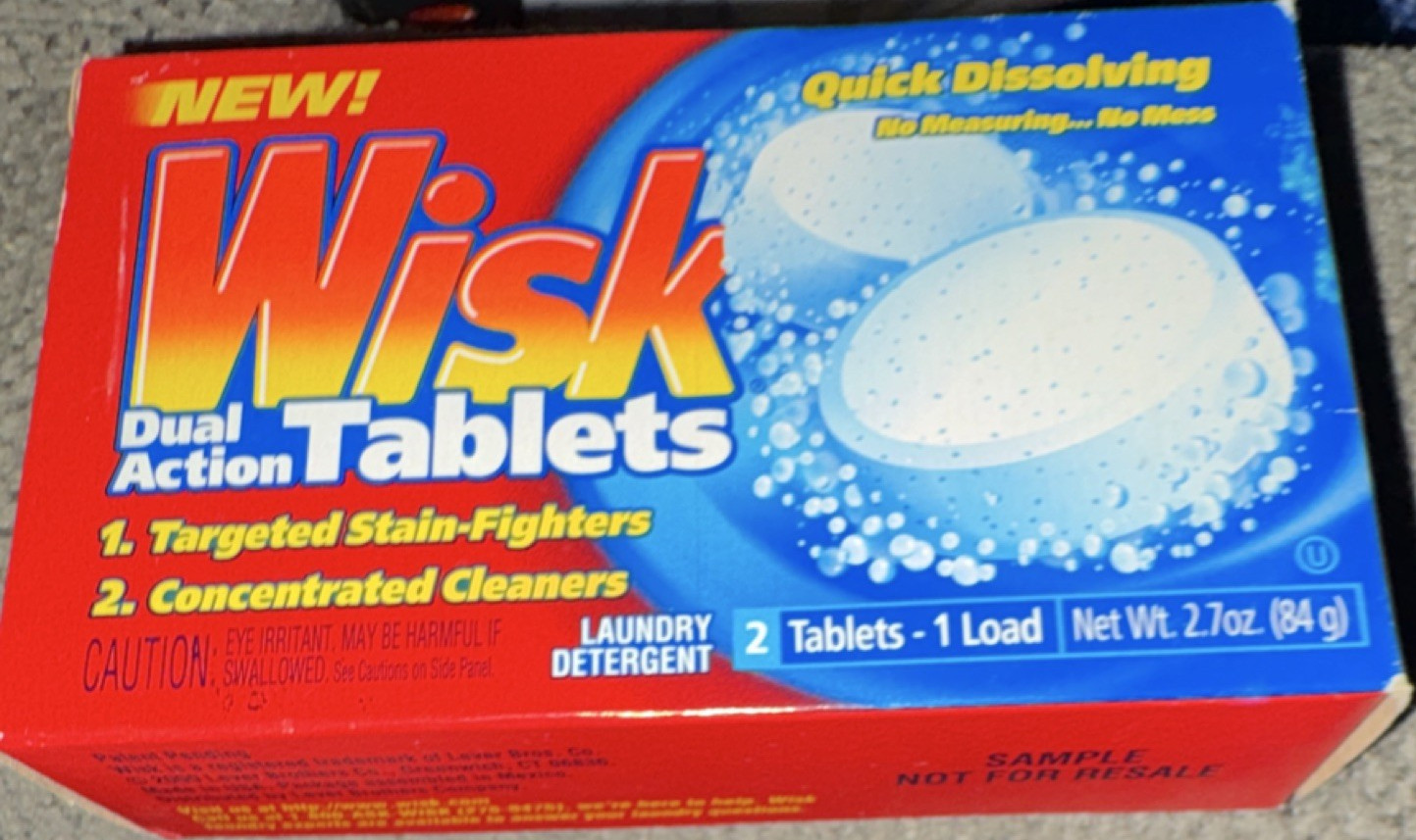 Wisk Dual Action Tablets Laundry Detergent 2 Pack Quick Dissolving. NOS