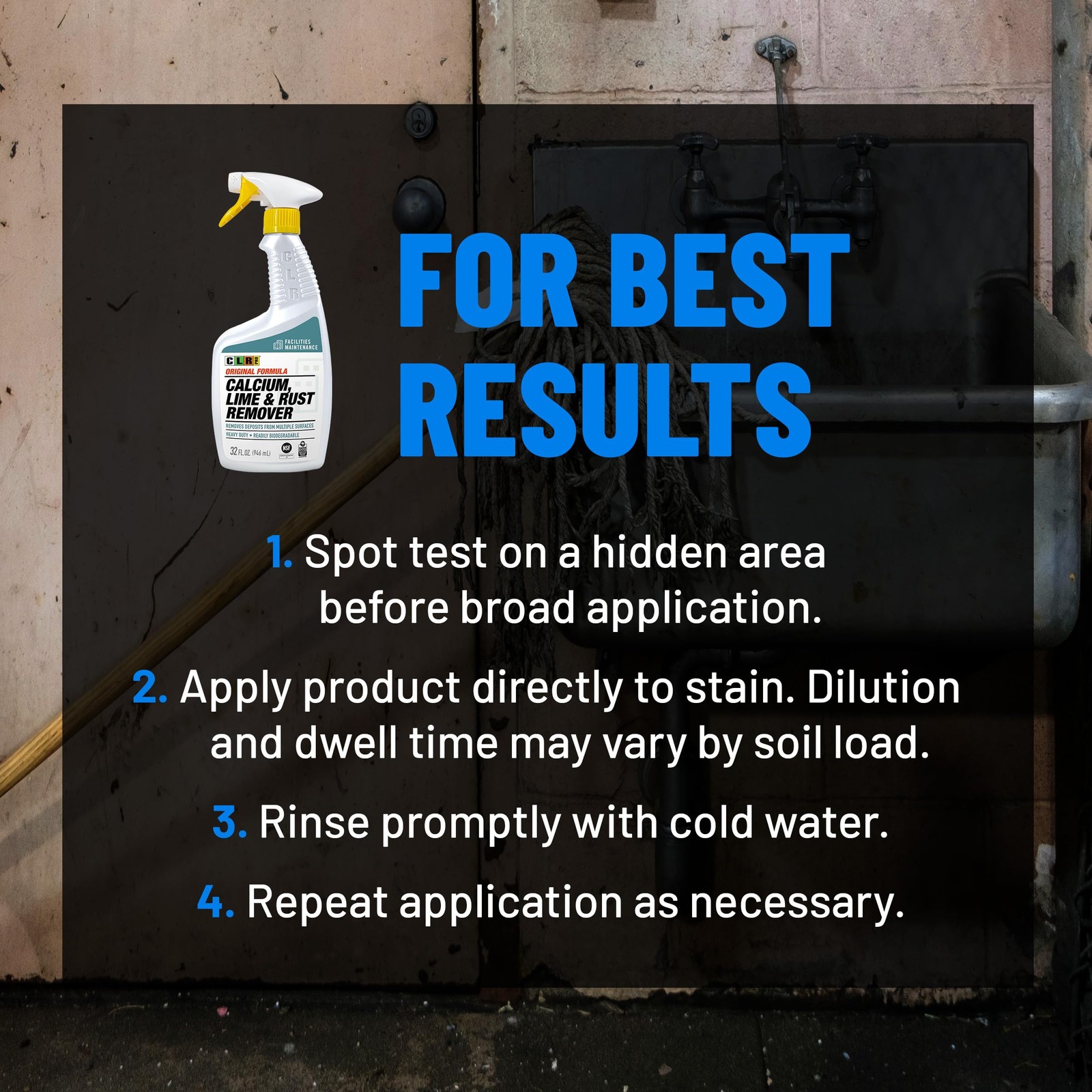 CLR PRO Calcium, Lime & Rust Remover, Quickly Removes One Size, Multi