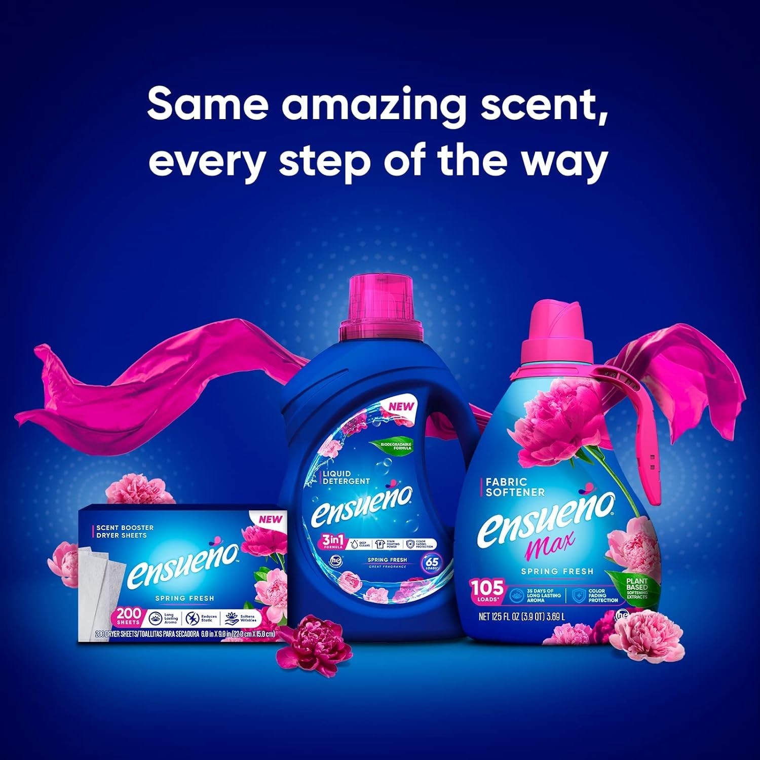 Liquid Fabric Softener, Spring Fresh | 2 Pack | 125 fl oz | 123 Loads | Color…
