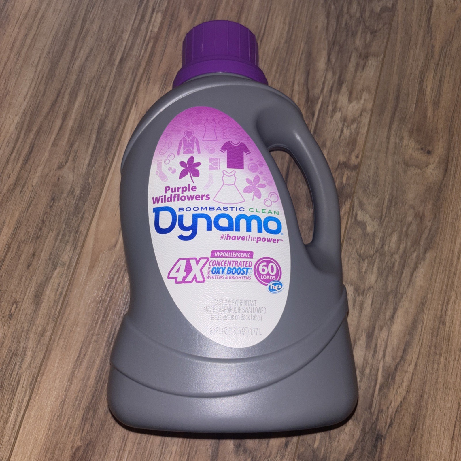 Dynamo Laundry Detergent Purple Wildflowers HE Oxy Boost Hypoallergenic 60 Loads