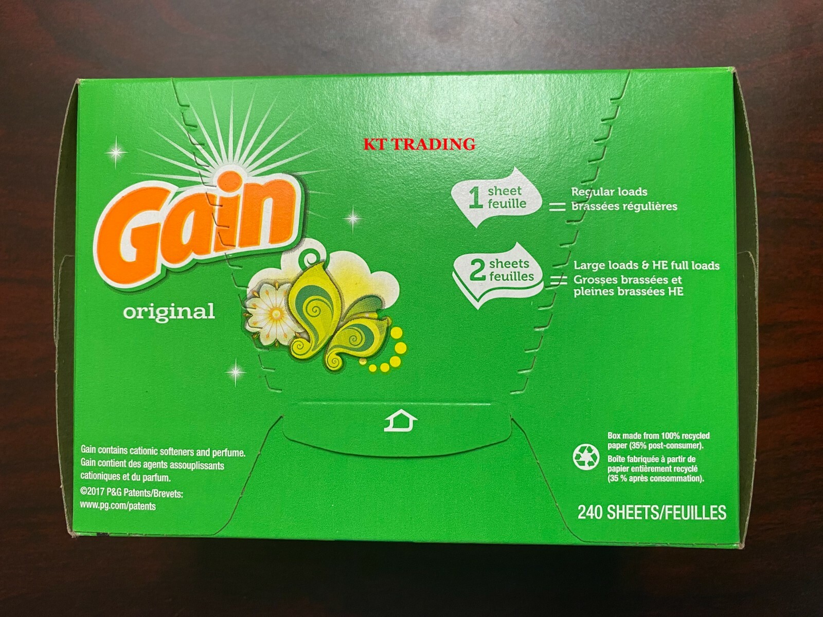 GAIN Clothes Softener Wrinkle Static Remover Dryer Sheets ~ Original Scent 240ct
