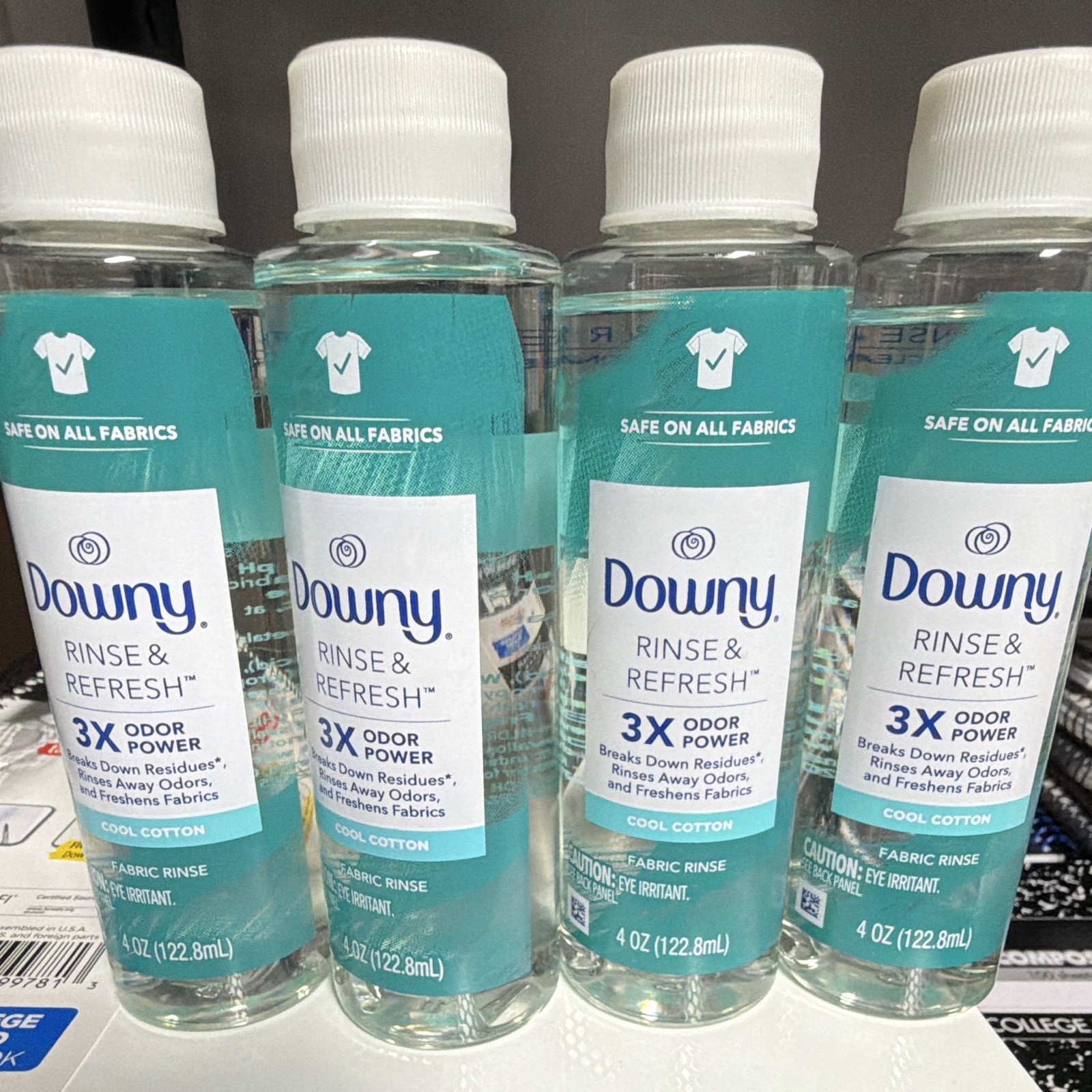 Downy Rinse & Refresh Fabric Rinse Cool Cotton Safe All Fabrics 4oz 4 Pack