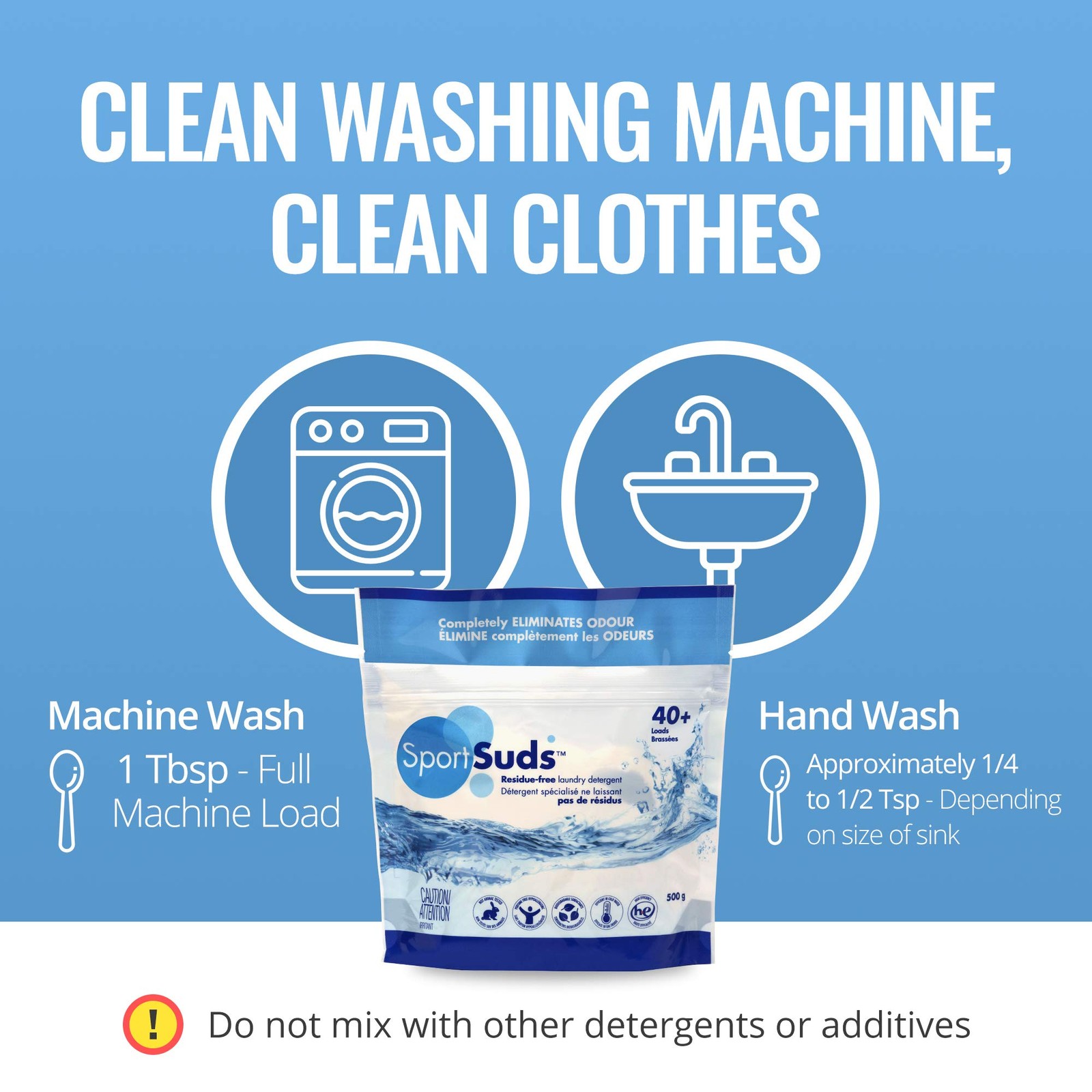 Sport Laundry Detergent, Odor Eliminator Technology, Laundry Soap for Workout