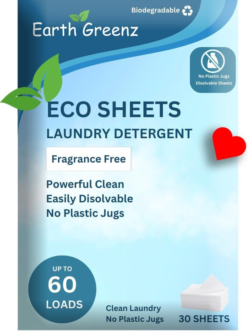 Laundry Detergent Sheets – Fresh Linen – No Plastic Jug (60 Loads) 30 Sheets