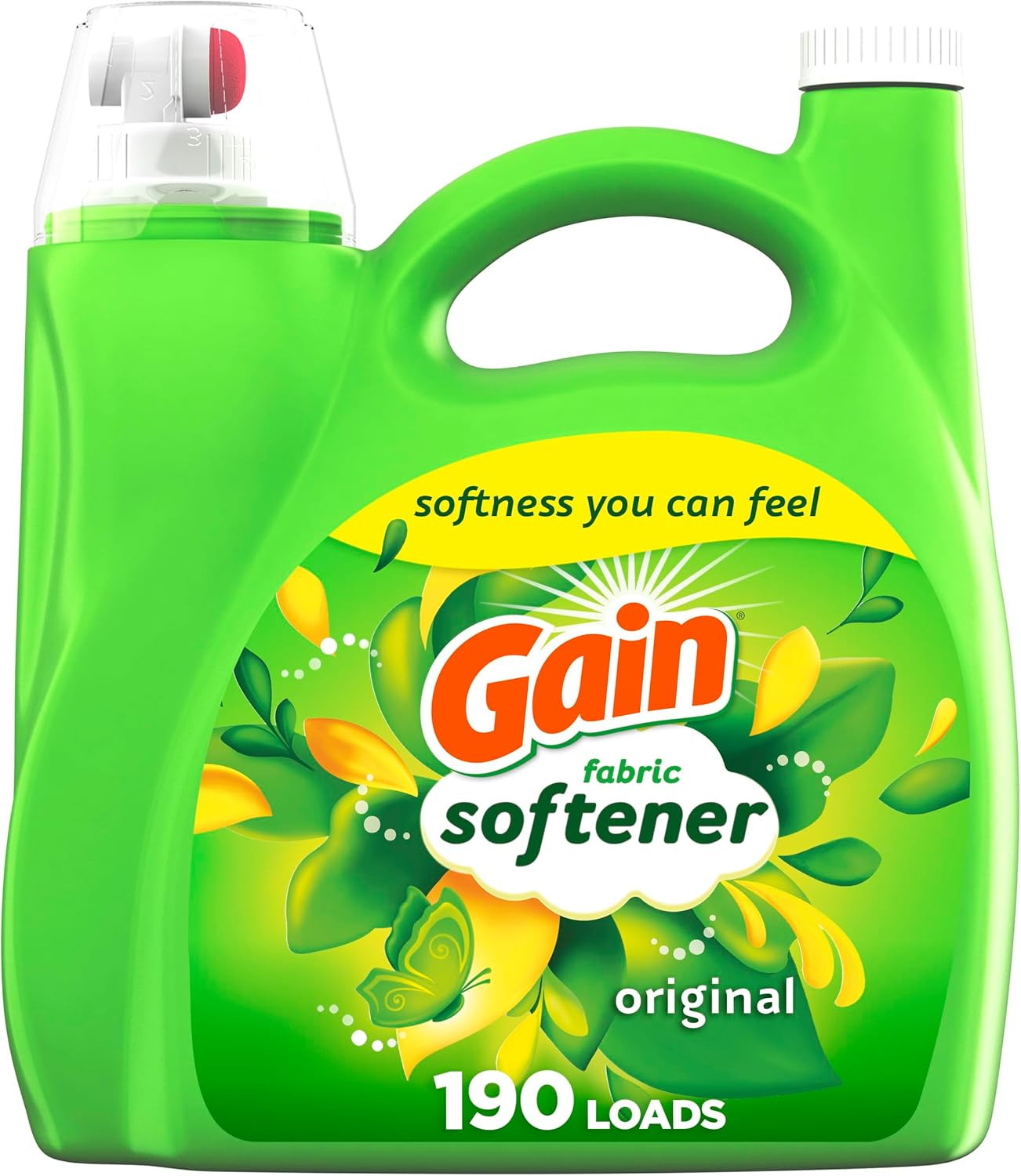 Gain Liquid Fabric Softener, Original Scent, 140 FL OZ, 190 Loads, Liquid Fabric