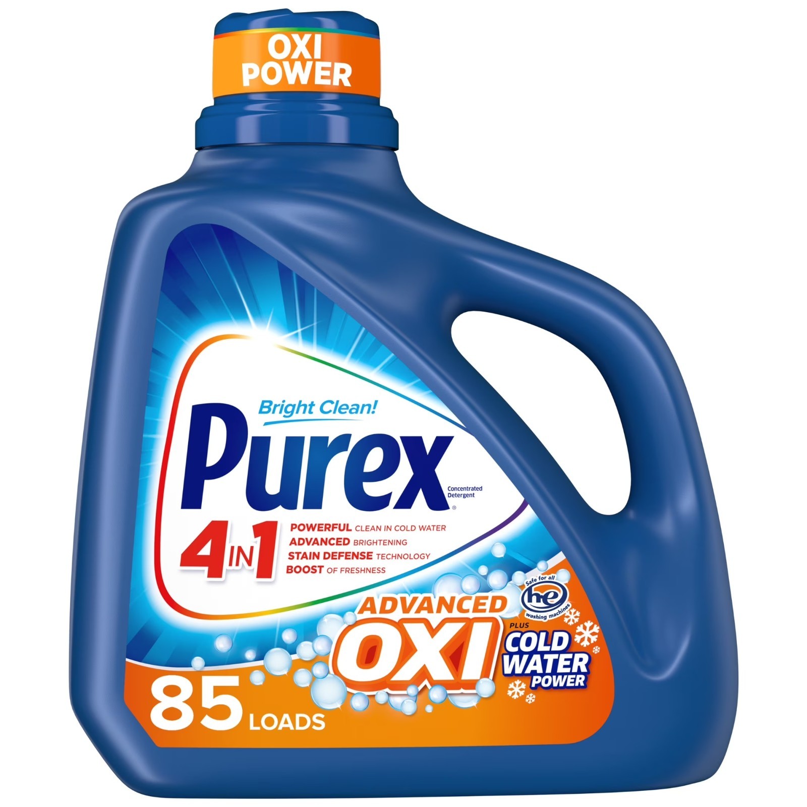 Purex 4-in-1 Advanced Oxi with Odor Fighter Cold Water Power 128 fl oz, 85 loads