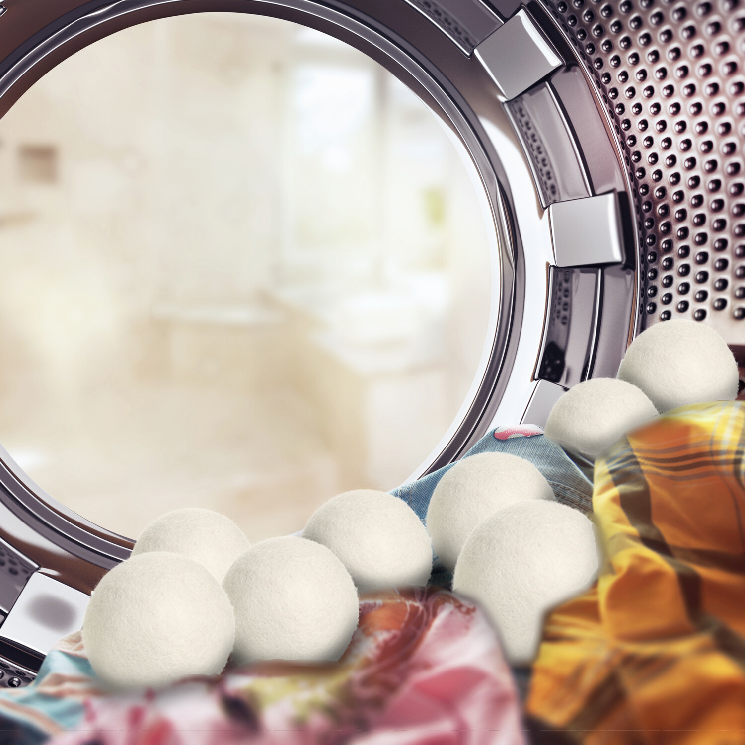 Wool Dryer Balls Natural Fabric Softener, Organic, (6-Pk) + ZG-Home reusable bag