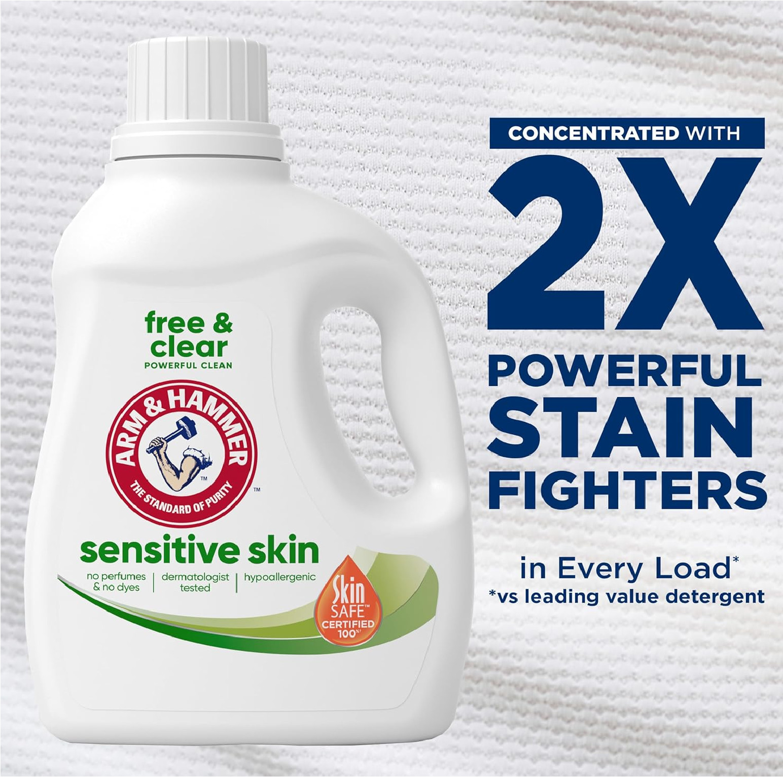 ARM & HAMMER Sensitive Skin Free & Clear Liquid Laundry Detergent, 105 fl oz, 10