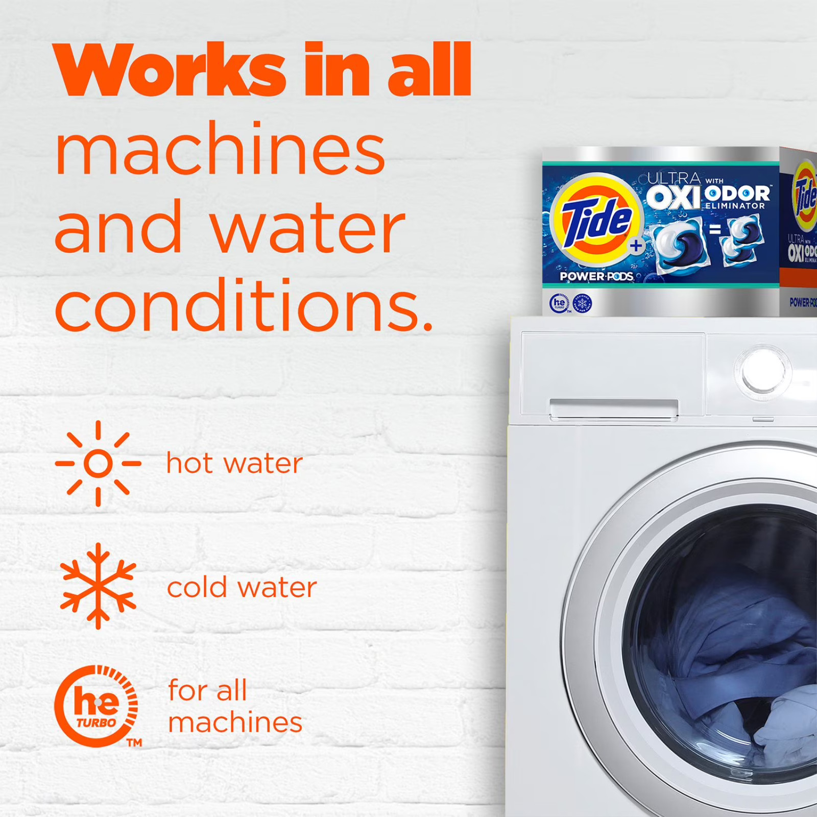 Tide Power Pods Ultra Oxi Odor Eliminator Laundry Detergent 72 Count 4 Bags HE