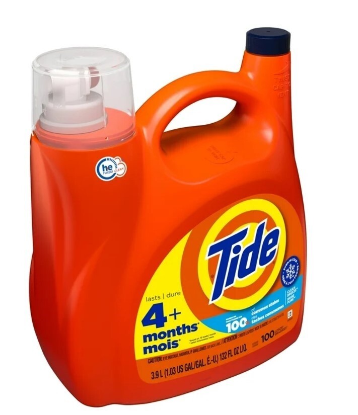 Tide Liquid Laundry Detergent, Clean Breeze, 100 Loads, 132 fl oz, HE Compatible