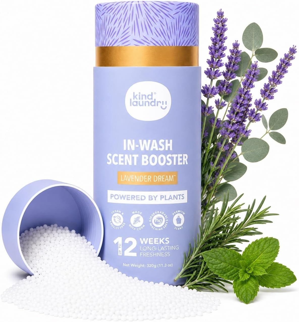 Kind Laundry In Wash Scent Booster Beads – Lavender Dream – 100% Plant Based –