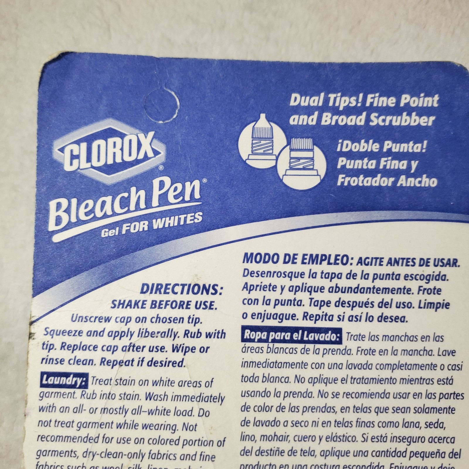 Clorox Bleach Pen Gel For Whites Dual Tipped 2 Oz Laundry Household Discontinued