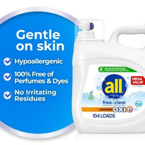 All Unscented Free Clear Advanced Oxi HE Liquid Laundry Detergent