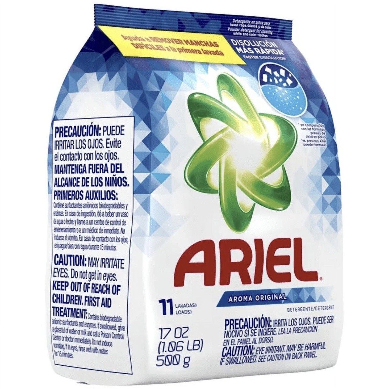 Ariel 2X Power Laundry Detergent Powder Original, 17oz (500g) (Pack of 3) NEW
