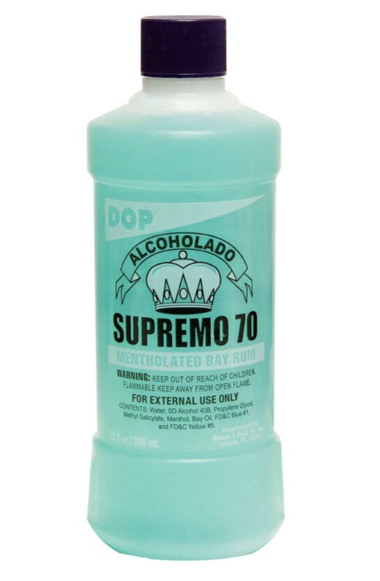 3 X Supremo 70 DOP 12 Oz Mentholated Bay Rum Alcholado Alcoholado
