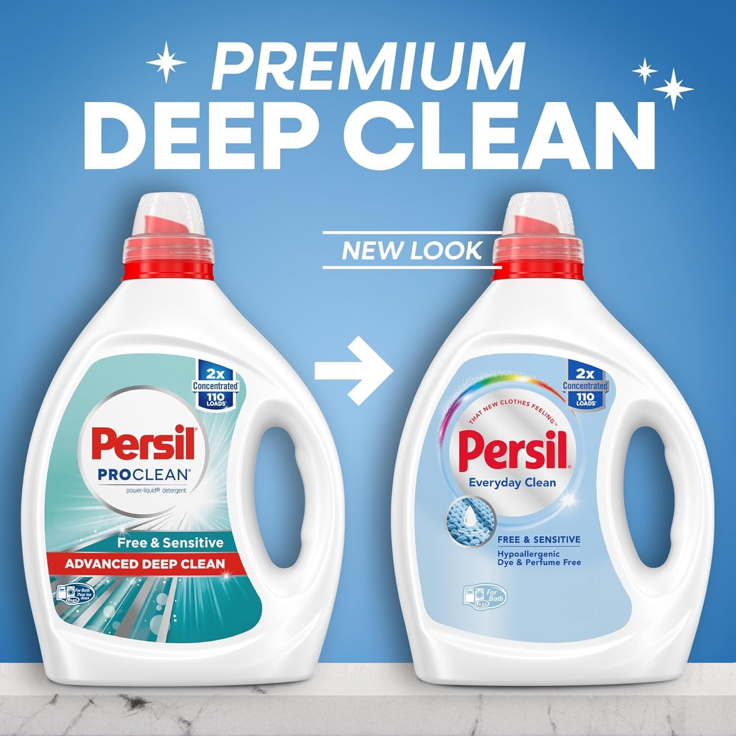 Persil Free Sensitive Liquid Laundry Detergent Unscented Hypoallergenic 110 load