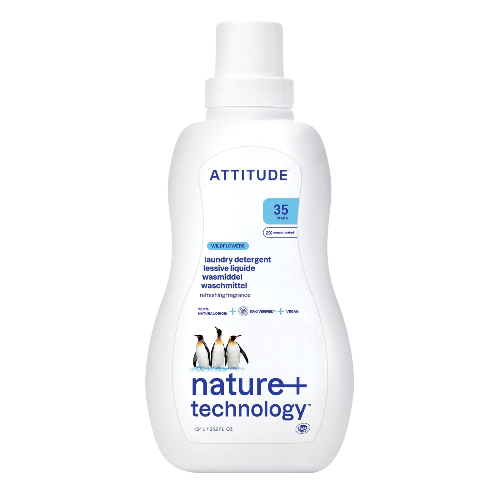 Attitude Laundry Detergent Wildflowers 35.5 Fl Oz Natural EWG Verified 100 Vegan
