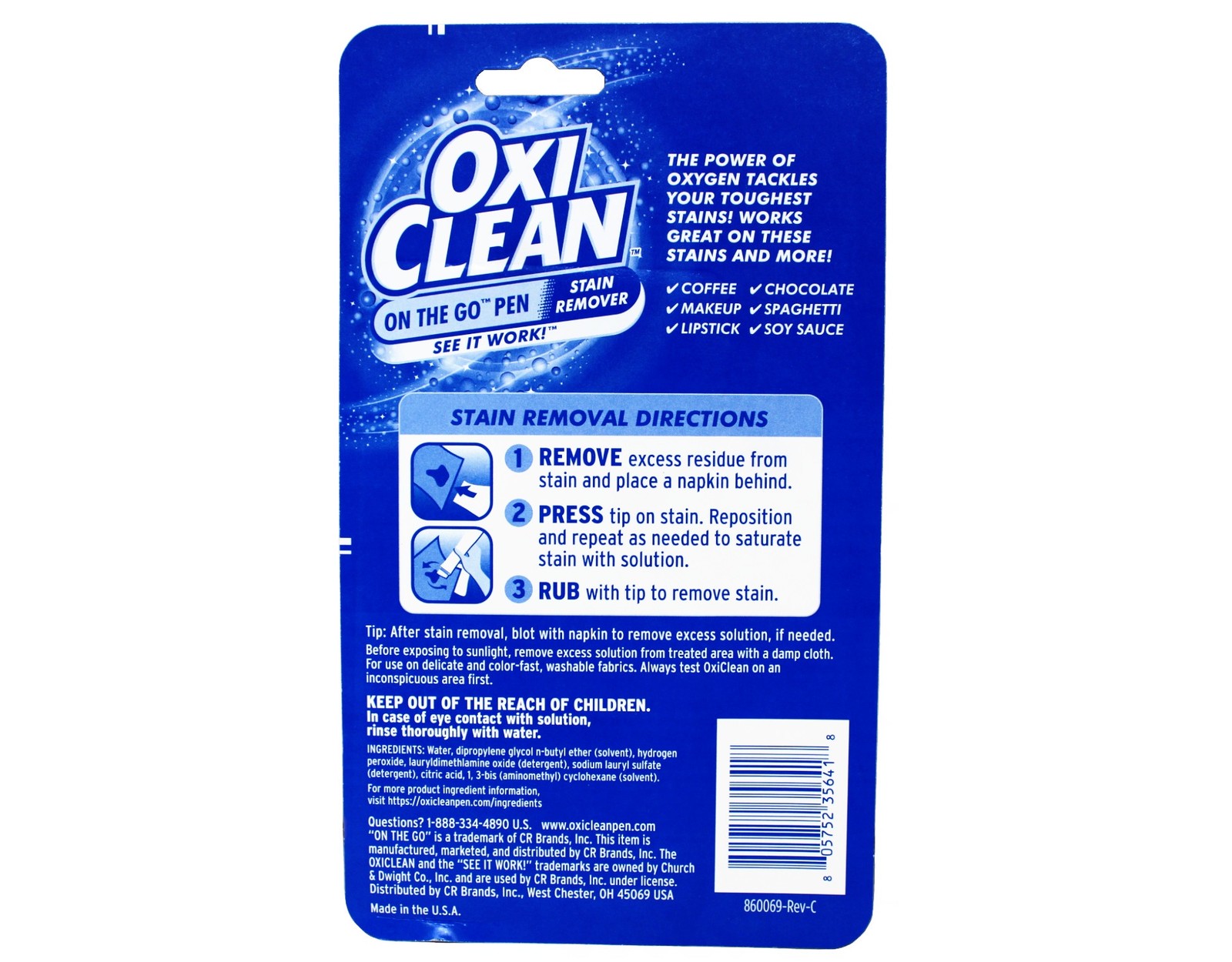 6 Pack OxiClean On The Go Stain Remover Pen Instant Stain Removal Stick 3-Count