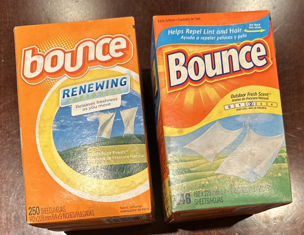 Bounce Dryer Sheets 496 Outdoor Fresh Softens Reduces Wrinkles Static Renewing