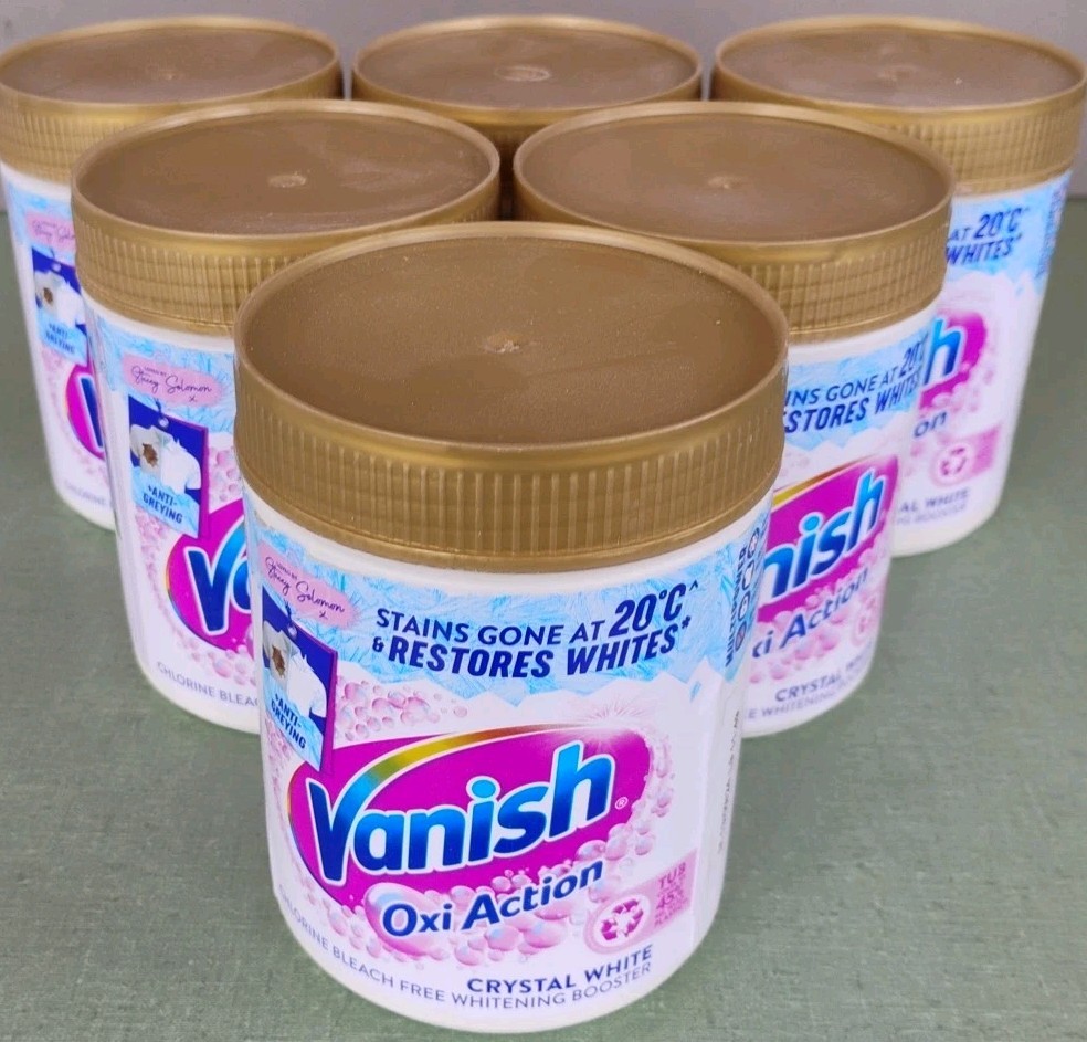Vanish Oxi Action 6-Pack Crystal White Whitening Booster 470g Bleach Free