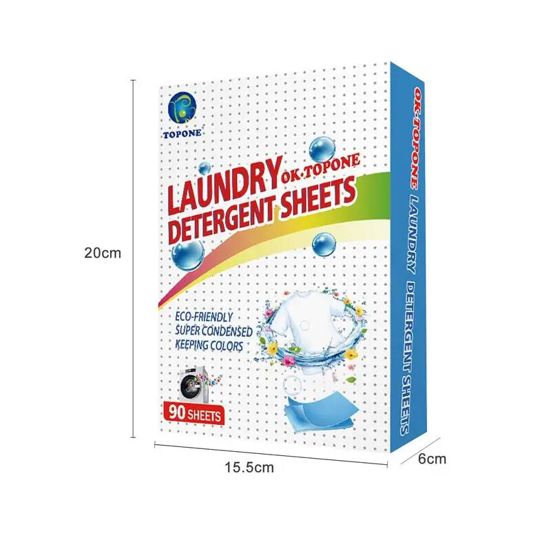90 Pieces Eco-Friendly Laundry Soap Washer Sheets Detergent Sheets No Waste Laun