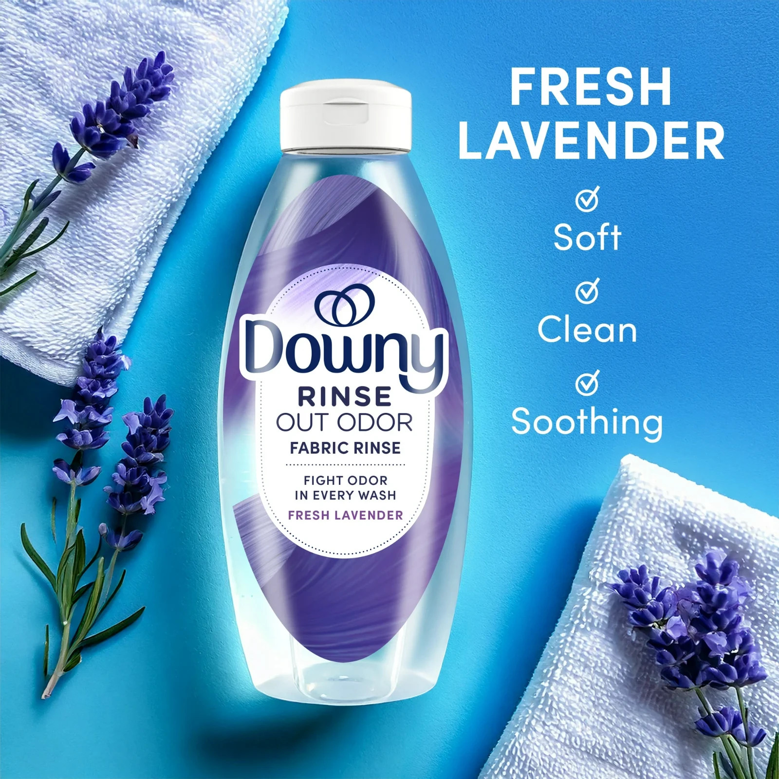 Downy Rinse Out Odor Laundry Rinse Fresh Lavender Scent Refreshes 48 Oz