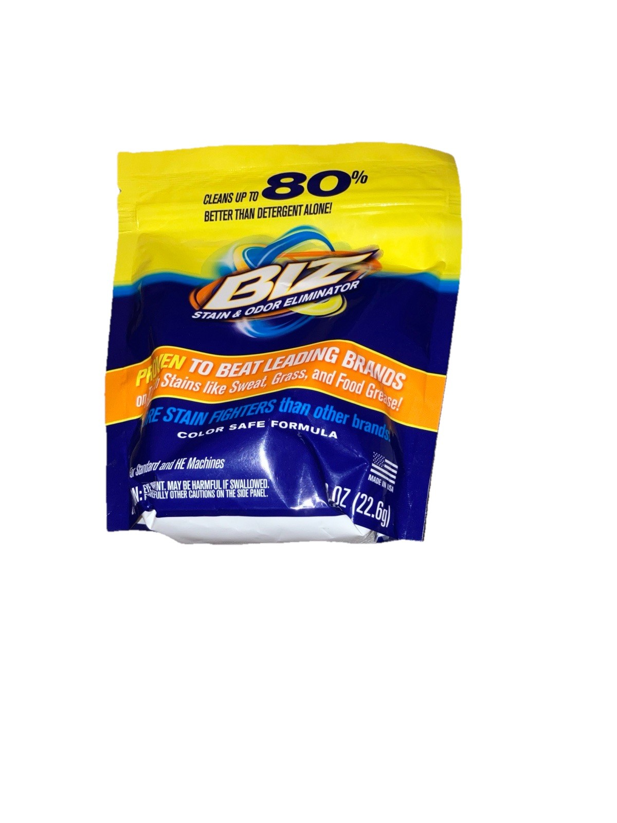 BIZ Stain & Odor Eliminator Laundry Detergent Pow Booster Color Safe 8 Oz